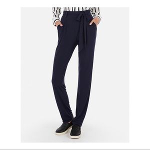 Black jersey tie waist pants